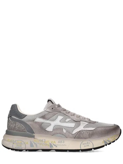 Premiata Mini Leather Sneakers For Men In Gray