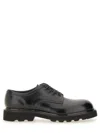 Premiata Polished Calf Leather Lace-up Moccasins In Black