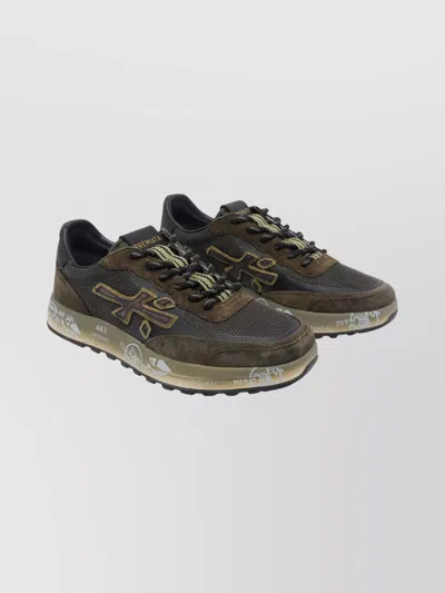 PREMIATA MODERN LOW TOP SNEAKERS WITH MESH PANELS