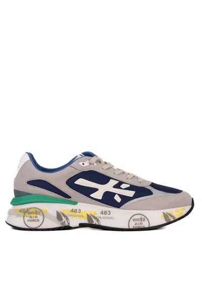 Premiata Moe Run 6344 Sneakers In Grigio/blu