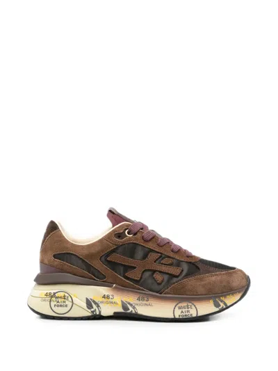 Premiata Moe Run Panelled Sneakers In Brown