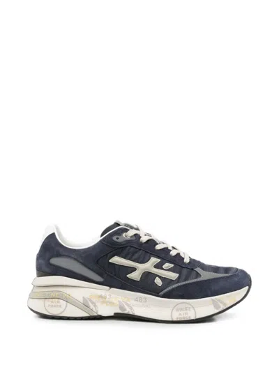 Premiata Moe Run Suede Sneakers In Blue