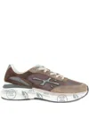 Premiata Layered Brown Sneakers With Suede And Mesh Accents In Multi