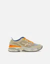 Premiata Moerun Sneakers In Taupe Suede And Fabric In Multicolor