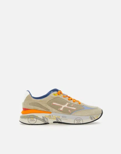 PREMIATA PREMIATA 'MOERUN' GREY LEATHER SNEAKERS