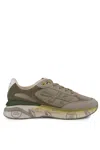 Premiata Sneakers In Fabric And Leather In Green