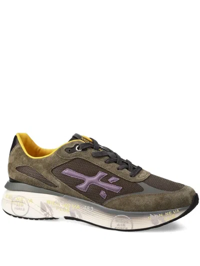 Premiata Moerun 7771 Logo Platform Sneakers In Brown