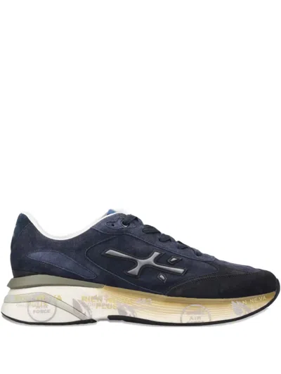 Premiata Suede Sneakers With Rubber Outsole Design In Blue