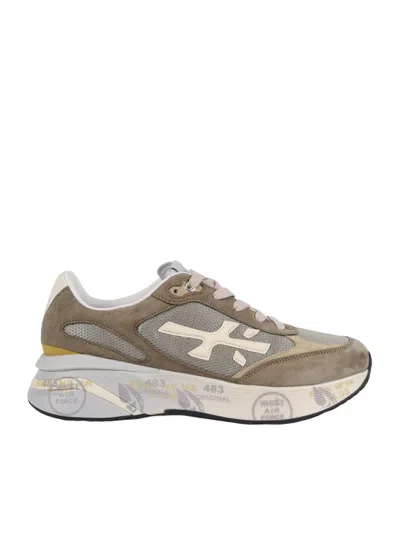 Premiata Green Color Block Sneakers