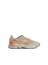 Premiata Moerun Sneakers In Taupe Suede And Fabric In Grey