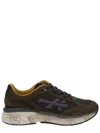 Premiata Suede And Mesh Sneakers With Rubber Sole In Multi