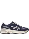 Premiata Blue Moerun Suede And Ripstop Technical Fabric Sneakers In Blue