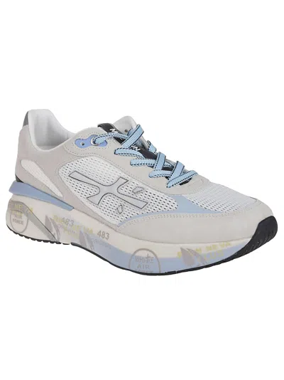 Premiata Moerun Sneakers In White/light Blue