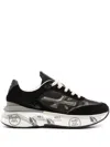 Premiata Logo Low-cut Casual Shoes In Black
