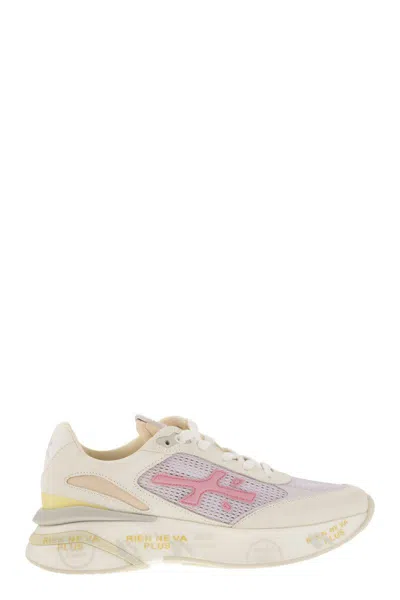 Premiata Moerund 6734 Sneakers In White/pink