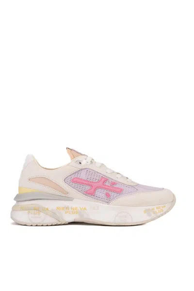 Premiata Moerund 6734 Sneakers In White/pink