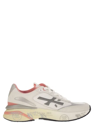 Premiata Moerund 7467 Sneakers With A Raised Sole In Light Grey