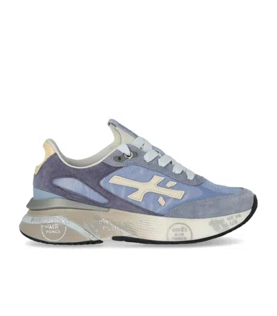 Premiata Moerund 8082 Sneakers In Suede And Mesh In Blue