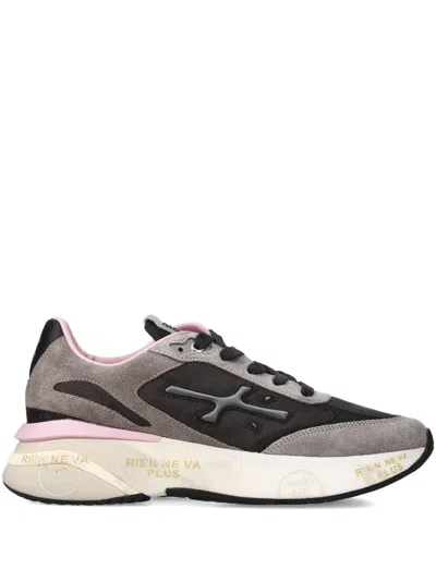 Premiata Dynamic Grey Sneakers With Suede And Mesh Elements In Multi