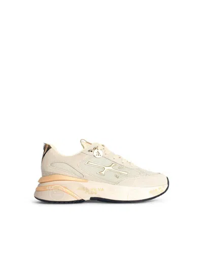 Premiata 'moerund' Grey Suede Blend Sneakers In Gray