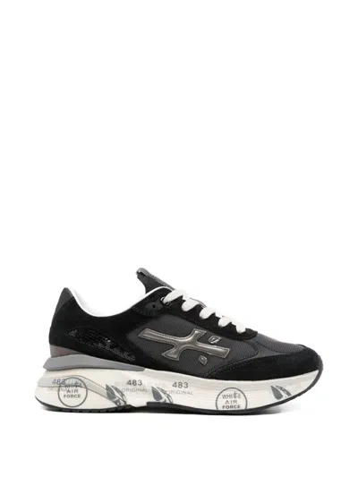 Premiata Moerund Logo-appliqué Sneakers In Black