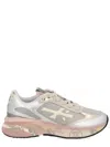 Premiata Chunky Multicolour Sneakers With Metallic And Leather Panels In Pink