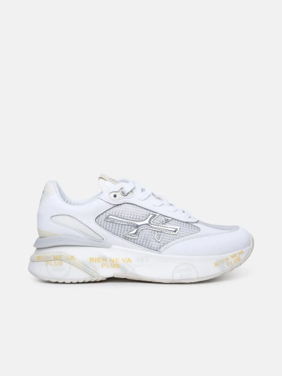 Premiata 'moerund' Sneakers In Leather And White Fabric