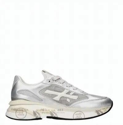 Premiata Moerund Suede Details Lace Fabric Sneakers In Silver
