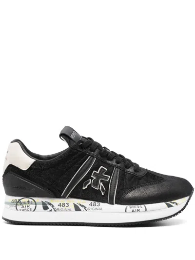 PREMIATA PREMIATA MOIRE FAUX LEATHER SNEAKERS