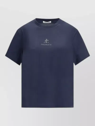 Premiata Monogram Cotton T Shirt Crew Neck In Blue