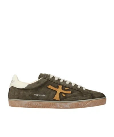Premiata Men Brown Logo Sneakers