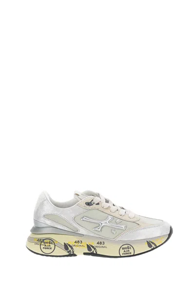 Premiata Multicolor Mesh Moerund Platform Sneakers In White