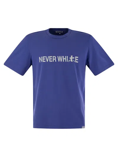 Premiata Never White Cotton T-shirt In Bluette