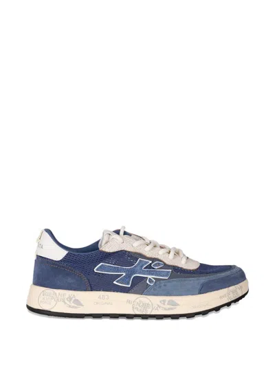 Premiata Nous 8067 Appliqué Panelled Sneakers In Blue