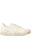 Premiata Nous 7733 Logo-stamped Leather Sneakers In Neutral
