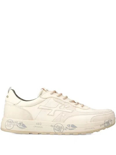 Premiata Nous Leather Sneakers In Neutral