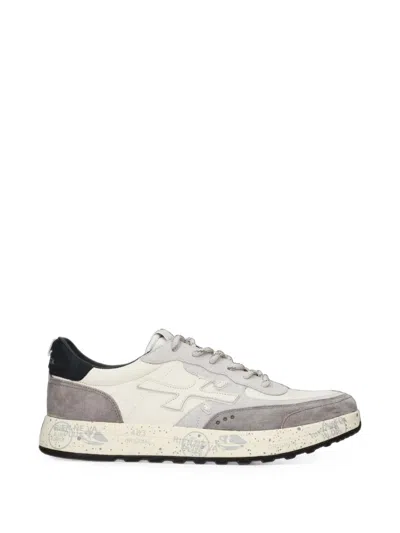 Premiata Nous Logo-patch Panelled Sneakers In Neutral