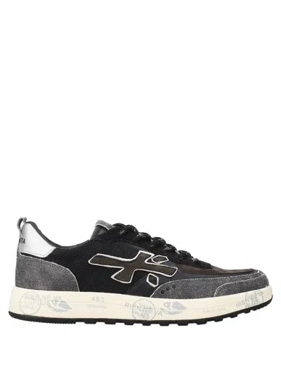 Premiata Contemporary Low Top Sneakers With Contrast Sole In Multi