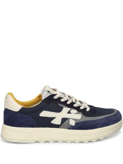 Premiata Nous Mesh-panelled Sneakers In Blue