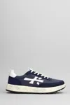 Premiata Low Top Sneakers Contrast Sole In Blue
