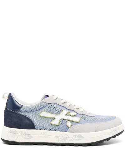 Premiata Nous Sneakers In Light Blue Blue Natural
