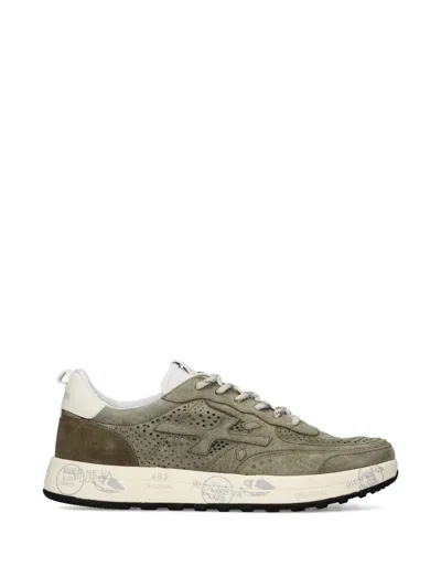 Premiata Military Green Nous Suede Sneakers In Brown