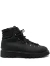 Premiata Padded Lace-up Ankle Boots In Black