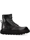Premiata Padded Lace-up Ankle Boots In Black