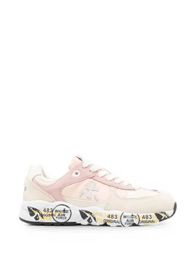 Premiata Kids' Panelled Logo-patch Sneakers In Pink