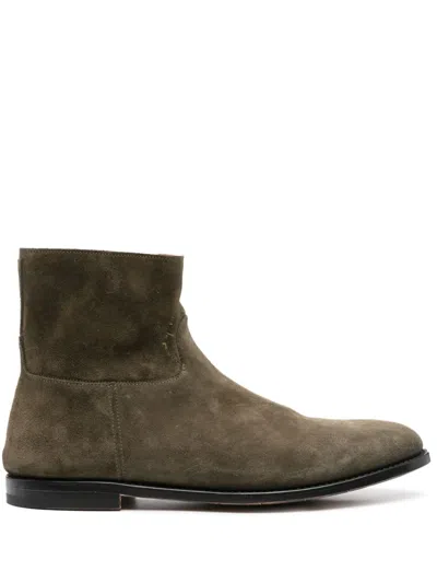 Premiata Panelled Suede Ankle Boots In Green