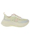 Premiata Pastel Leather And Mesh Sneakers In Multi