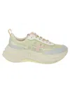 Premiata Pastel Leather And Mesh Sneakers In Green
