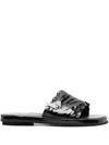 Premiata Patent Leather Slides In Black