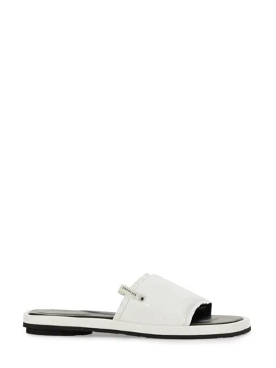Premiata Patent Leather Slides In White